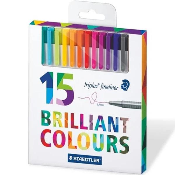 Staedtler Triplus Fineliner Brilliant Colours Pen - 15pk