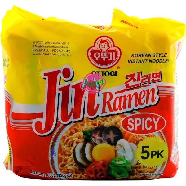 Ottogi Jin Ramen Spicy 5 Pack 600 Gram