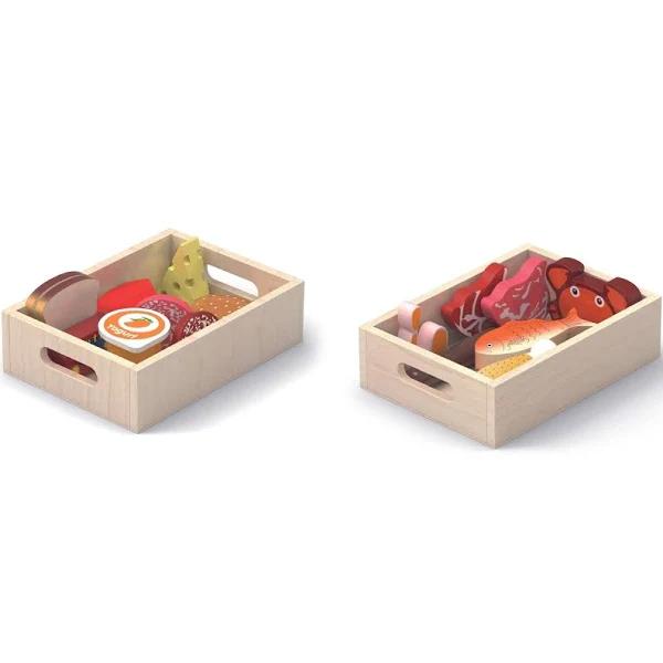 Viga Wooden Pretend Toys Fridge Food Set