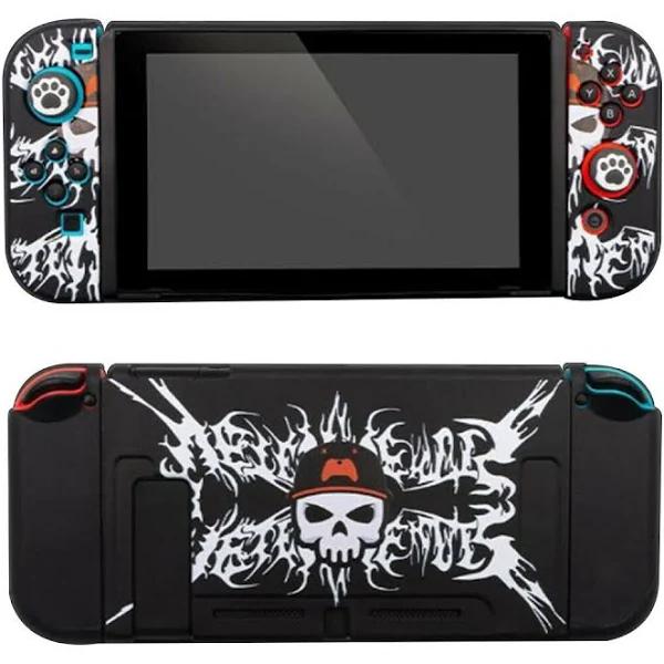 Cartoon Nintendo Switch Console Soft Protective Case Cover Black Skull