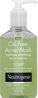 Neutrogena Oil-Free Acne Wash Redness Soothing Facial Cleanser, 6 Fl. Oz