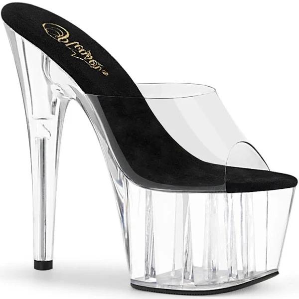 Pleaser ADORE-701 Clear-Black/Clear Slide Size 12