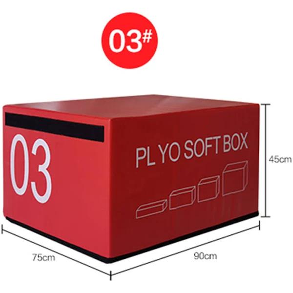 Plyo Box Soft Foam Fitness Jump Box - SuperAlphago Number 3 Red 90*75*45cm