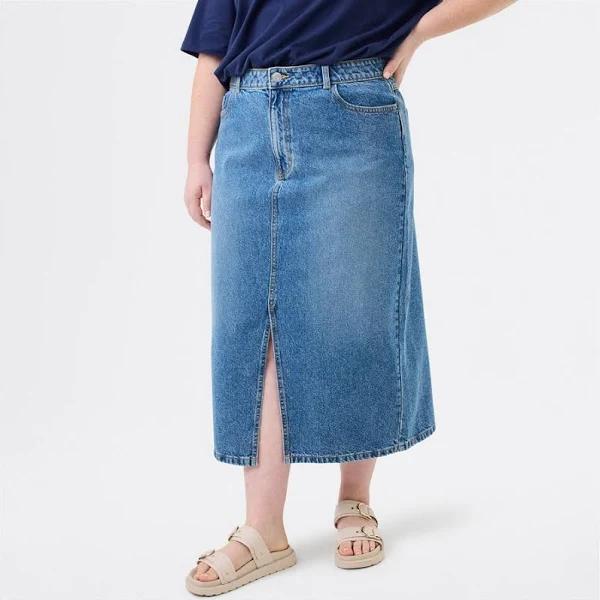 Avella Women's Denim Midi Skirt - Bay Wash - Size 16