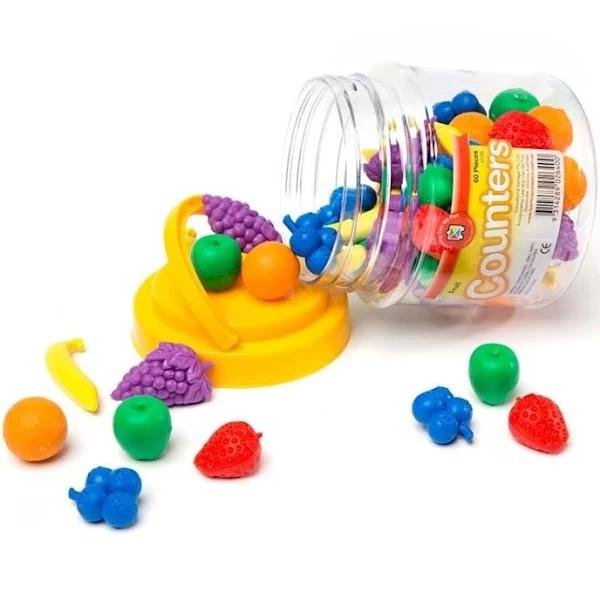 Learning Can Be Fun Counters Fruit Jar of 60