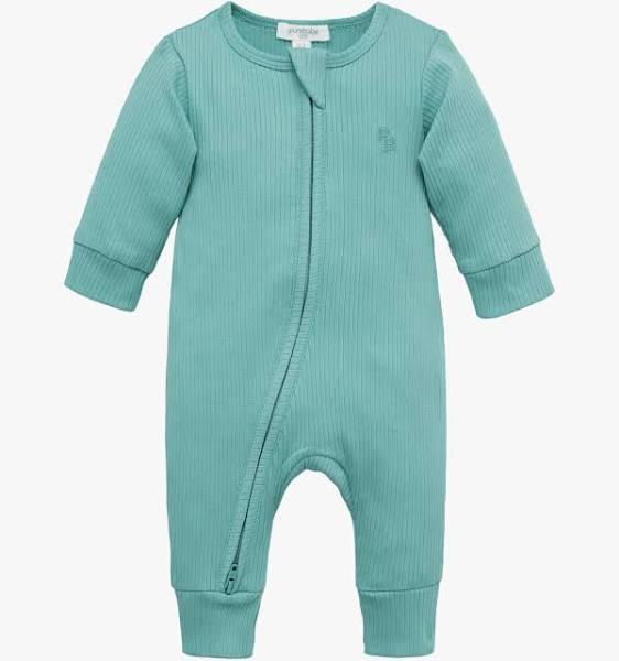 Purebaby Moss Rib Zip Growsuit Moss Green / 0000