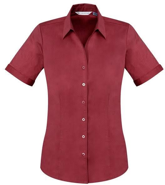 Biz Collection Ladies Monaco Short Sleeve Shirt (S770LS) 10 / Cherry