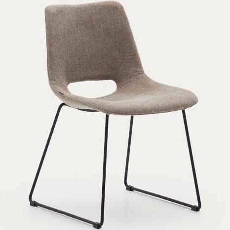 Zahara Chair in Brown With Steel Legs in A Black Finish Kave Home