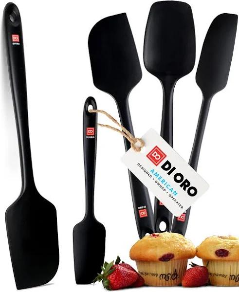 Di Oro 5-Piece Silicone Spatula Set - 315°C Heat Resistant Non Stick Rubber Kitchen Spatulas For Cooking and Baking - Award-Winning Professi