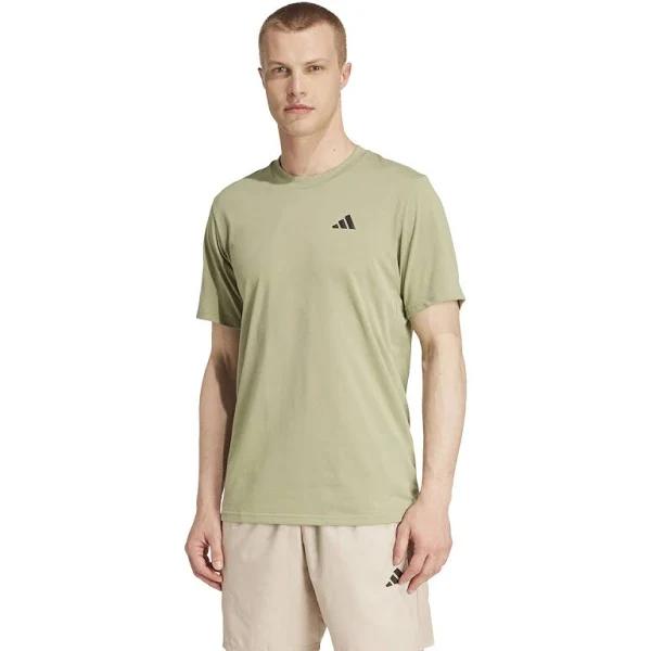 Adidas Mens Train Essentials Feelready Training Tee Green/Black XS