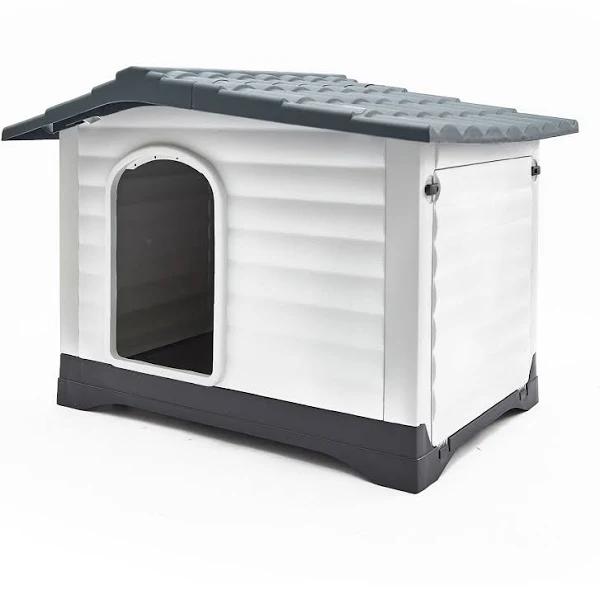 Blue Grey Dog Kennel House Plastic Weatherproof Outdoor Molly XXL