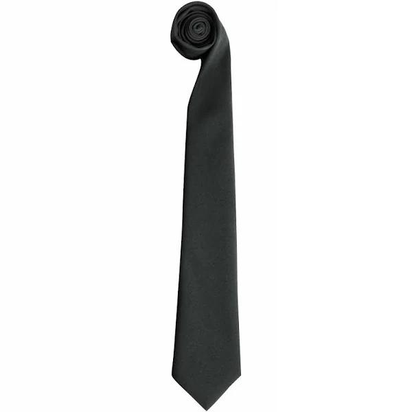 Premier Tie - Men Plain Work Tie Black One Size