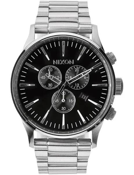 Nixon Black The Sentry Chrono Watch