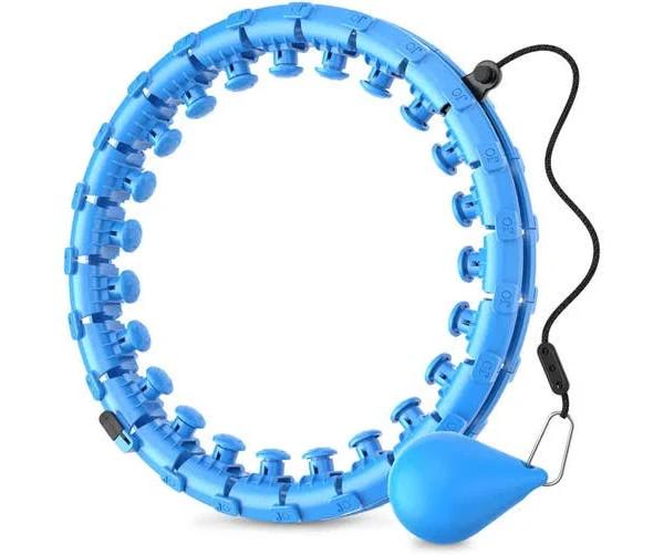 Weighted Fitness Hoop For Adults, Smart Exercise Hoop For Women Weight Loss, 2 in 1 Adjustable Circular Massage with 24 Detachable Knots Fitness