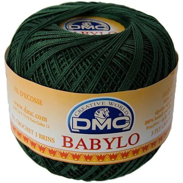 DMC Babylo Size 20, #890 Dark Pistachio Green Crochet Cotton, 50g Ball