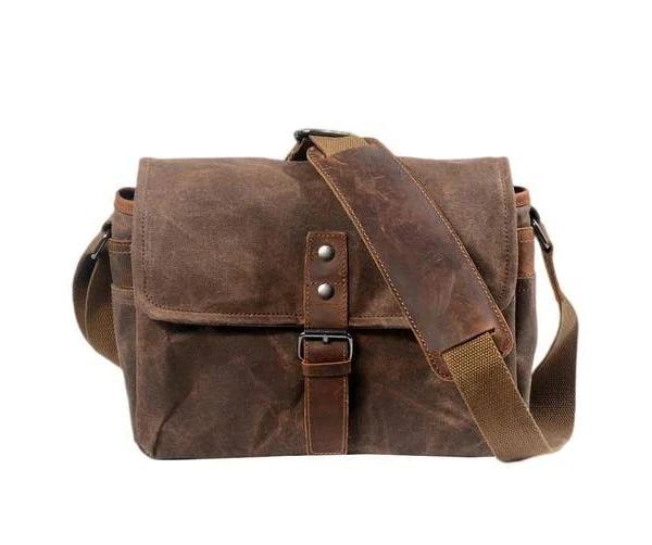 Outdoor SLR Camera Canvas Bag Single Shoulder Bag Professional Casual Digital Camera Protective Storage Bag Waterproof Oil Wax Canvas Camera Bag