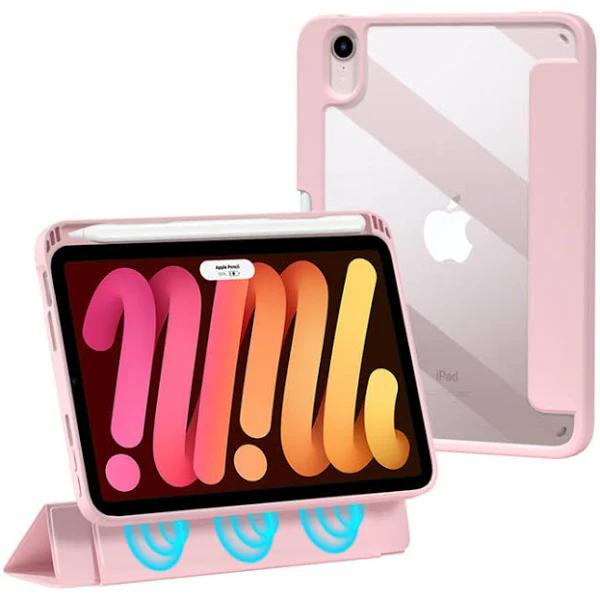 Ymall Transparent Magnetic Removable Cover for Apple iPad Ultra Slim Smart Case -Pink - iPad Mini 6 - AfterPay & zipPay Available