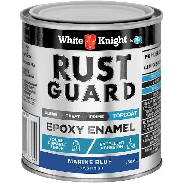 White Knight Rust Guard Gloss Marine Blue Epoxy Enamel Paint - 0.25l