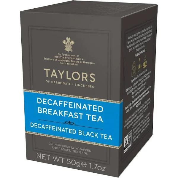 Taylors of Harrogate Breakfast Black Tea Decaffeinated 20 Tea Bags