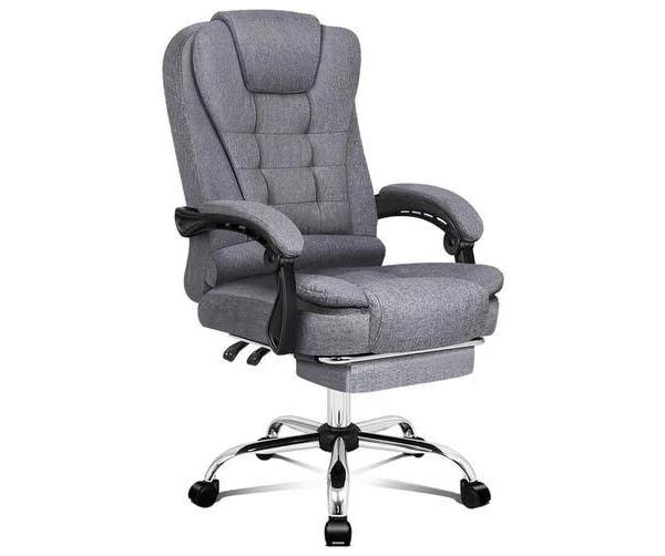 ALFORDSON Office Chair Gaming Executive Computer Racer Footrest Fabric Grey