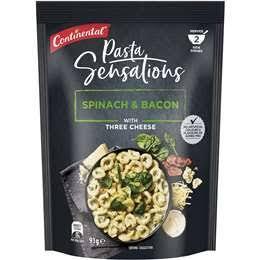 Continental Creamy Spinach Parmesan & Bacon Pasta Serves 2 91g