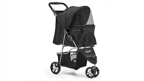 i.Pet 3 Wheel Pet Stroller - Black