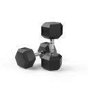 17.5kg Reeplex Rubber Hex Dumbbell Pair