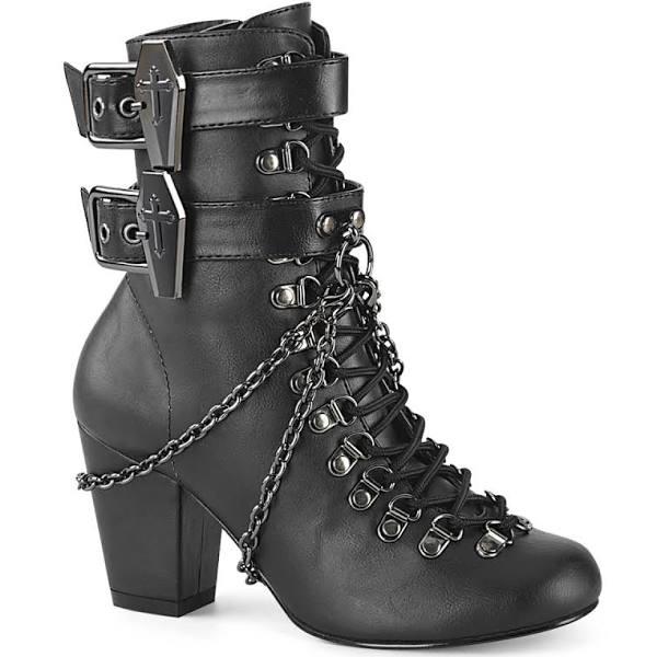 VIVIKA-128 Black Vegan Leather Ankle Boot 11