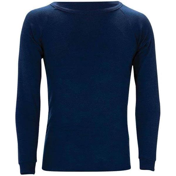 Sherpa Kids' Polypro Long Sleeve Sleeve Crew Neck Thermal Top - Navy - 12