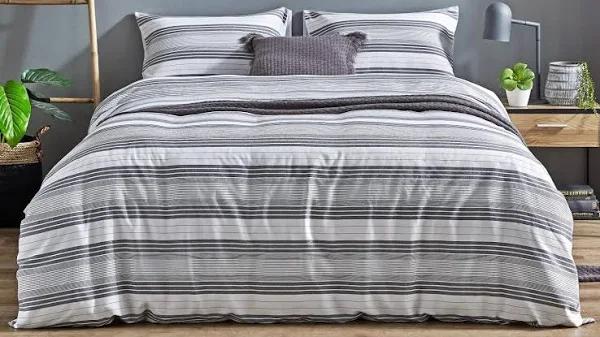 L'Avenue Dixon Grey Quilt Cover Set - Single