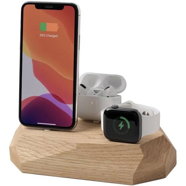 Oakywood Triple Charging Dock Oak LT Brown