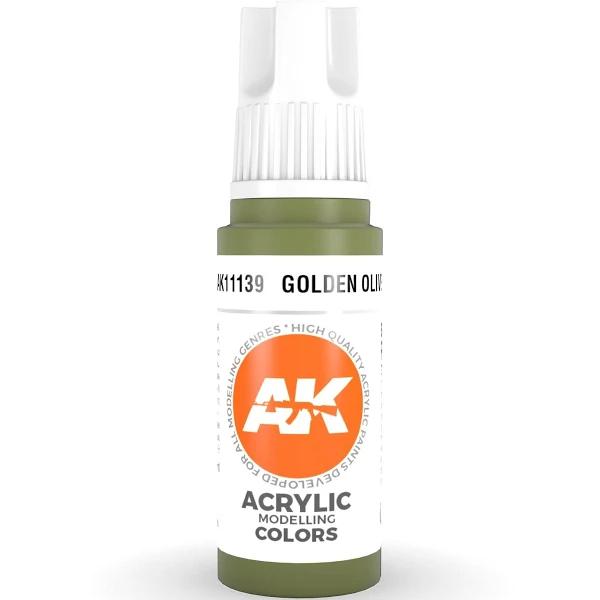 PREORDER AK Interactve 3Gen Acrylics - Golden Olive 17ml