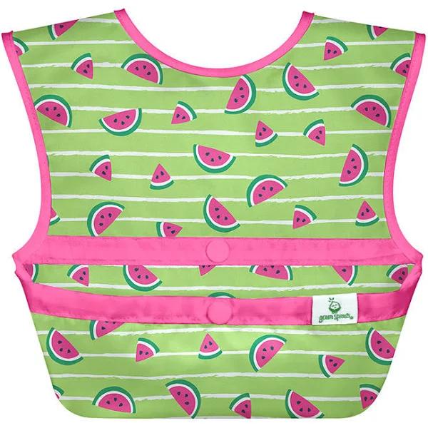 Snap & Go Easy-wear Bib-Green Watermelon Stripe-9/18mo