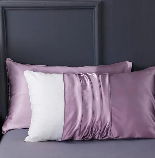 LILYSILK 19 Momme Mulberry Silky Pillow Cases Purple Australia Offers A Cozy Night's Sleep Breathable Super Light Anti-wrinkle Standard(50 x 75cm)