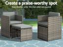 Gardeon Outdoor Dining Set 11 Piece Wicker Table Chairs Setting - Grey