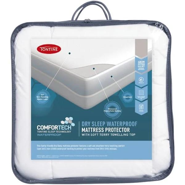 Tontine Comfortech Dry Sleep Waterproof Fitted Mattress Protector - Queen