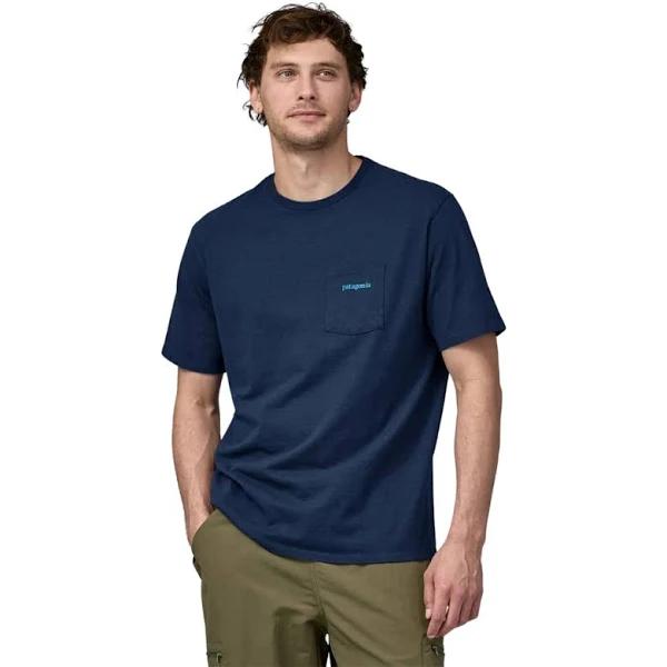 Patagonia M's Line Logo Ridge Pocket Responsibili-Tee - Lagom Blue XXL