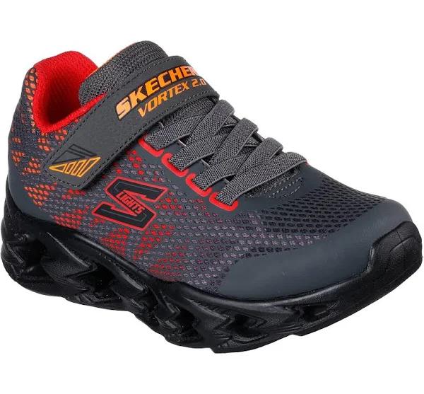 Skechers Vortex 2.0 Light Up - Charcoal/Multi - Shoe - Kids - US 13