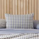 Stonewashed Cotton Printed Storm Blue Gingham Quilt Cover Separates - Super King