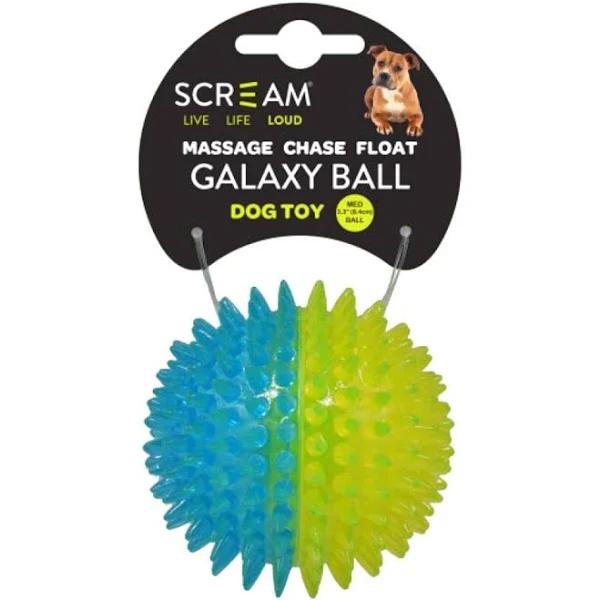 Scream Galaxy Ball Dog Toy, Medium / Loud Green/Blue