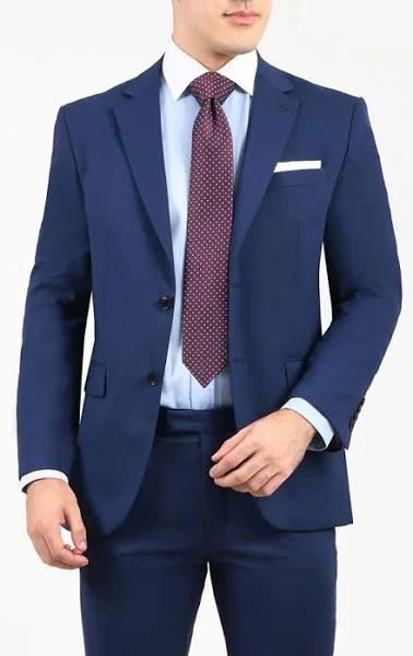 Dobell Dark Blue Slim Fit Suit Jacket