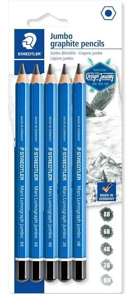 Staedtler Mars Lumograph Jumbo Pencil Assorted Set of 5