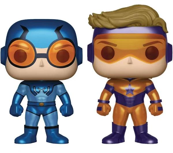 DC Comics - Blue Beetle & Booster Gold Metallic Pop! Vinyl, 2 Pack