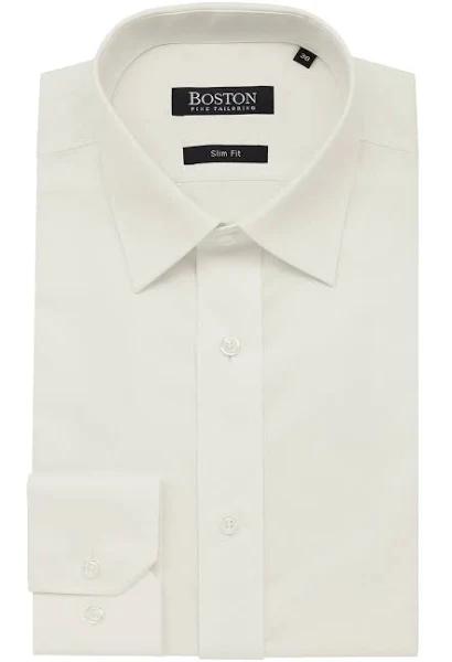 Boston Slim Fit Liberty Mens Business Shirt Cream - Mens - Size: 38