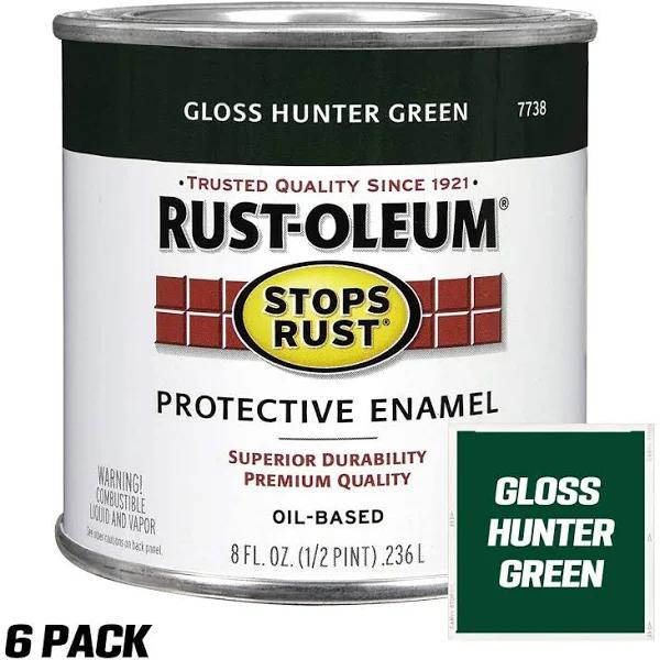 (6 Pack) Rustoleum Stops Rust Protective Enamel Paint - 236ml Per Tin