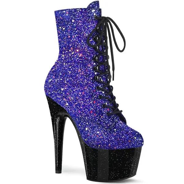 Pleaser ADORE-1020MG Blue Multi Glitter/Black Size 7