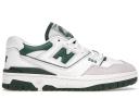 New Balance White & Green 550 Sneakers