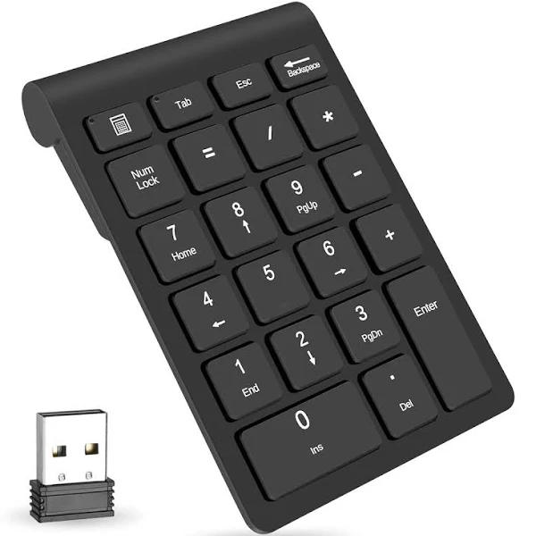 Wireless Number Pads Numeric Keypad Numpad 22 Keys Portable 2.4 GHz Financial Accounting Number Keyboard Extensions 10 Key For Laptop PC Desktop