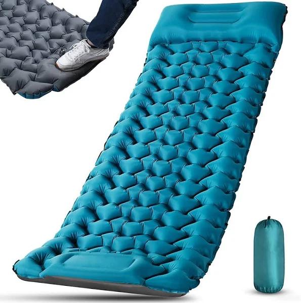 Uandhome Camping Mat Self Inflating Camping Sleeping Mat, 10cm Thick Ultralight Camping Mattress with Pillow Folding Sleeping Pad Camp Air Bed