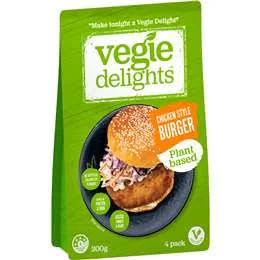 Vegie Delights Plant Based Chicken Style Burgers 4 Pack 300g